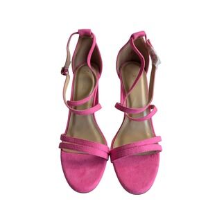 CARCUUME Hot Pink Heels Strappy Ankle Strap Block High Heel Sandals‎ Size 9 shoe
